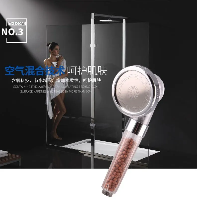 Factory direct sales of large-sized negative ion shower heads with three adjustable Settings and multi-functional shower heads detail image 8
