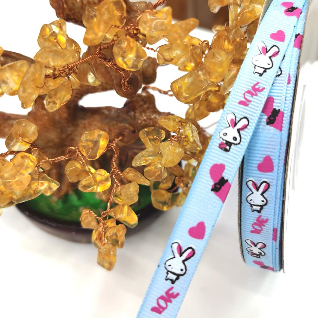 1Cm Polyester Ribbed Belt Printing Three Color Belt, Color Ding Belt And Other Patterns, Factory Direct Sales Item Picture