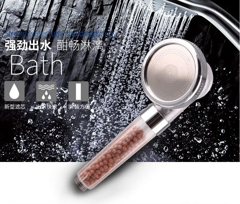 Factory direct sales of large-sized negative ion shower heads with three adjustable Settings and multi-functional shower heads detail image 2