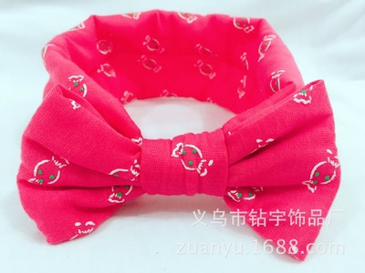 2020 new headband for children cute bow headband elastic elastic elastic head printed headband wholesale thumbnail