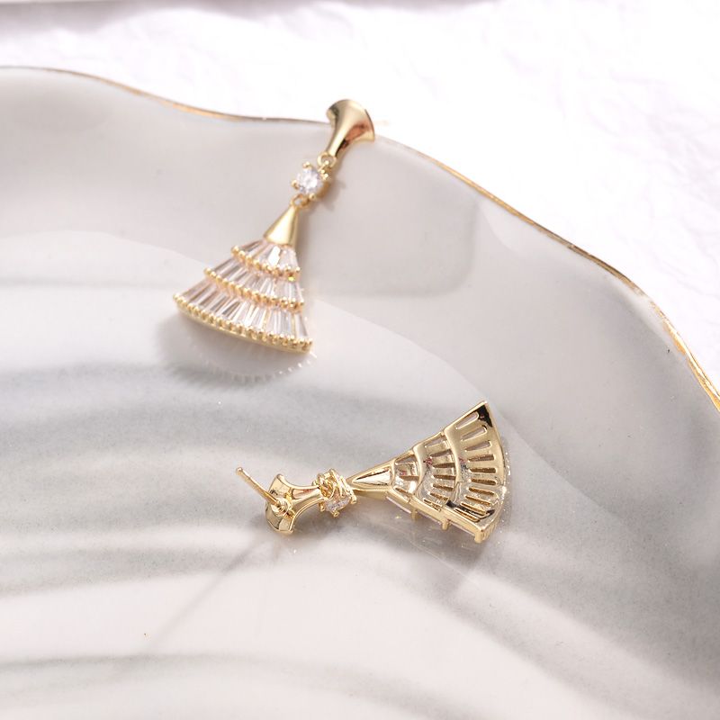 韩国小扇子网红爆款耳饰耳环耳坠简约气质耳钉女锆石详情图4