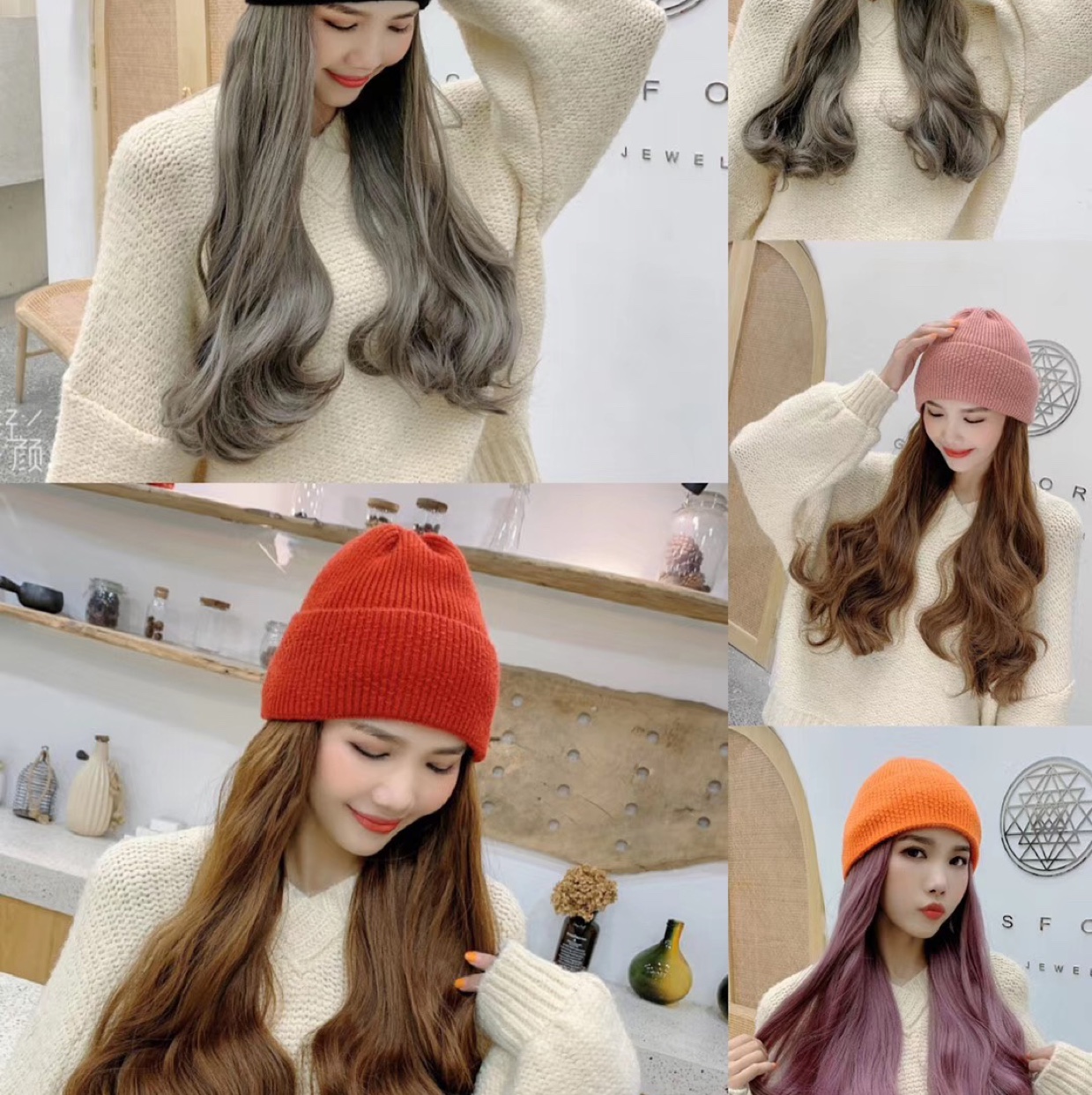 Custom-made and wholesale of detachable woolen cap wigs, matte high-temperature silk wig pieces
