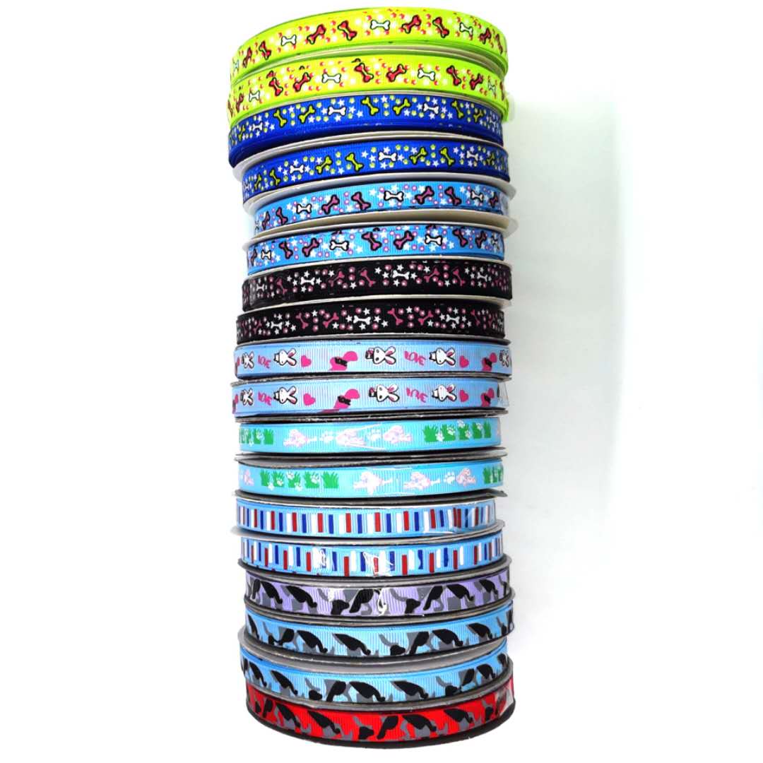 1Cm Polyester Ribbed Belt Printing Three Color Belt, Color Ding Belt And Other Patterns, Factory Direct Sales