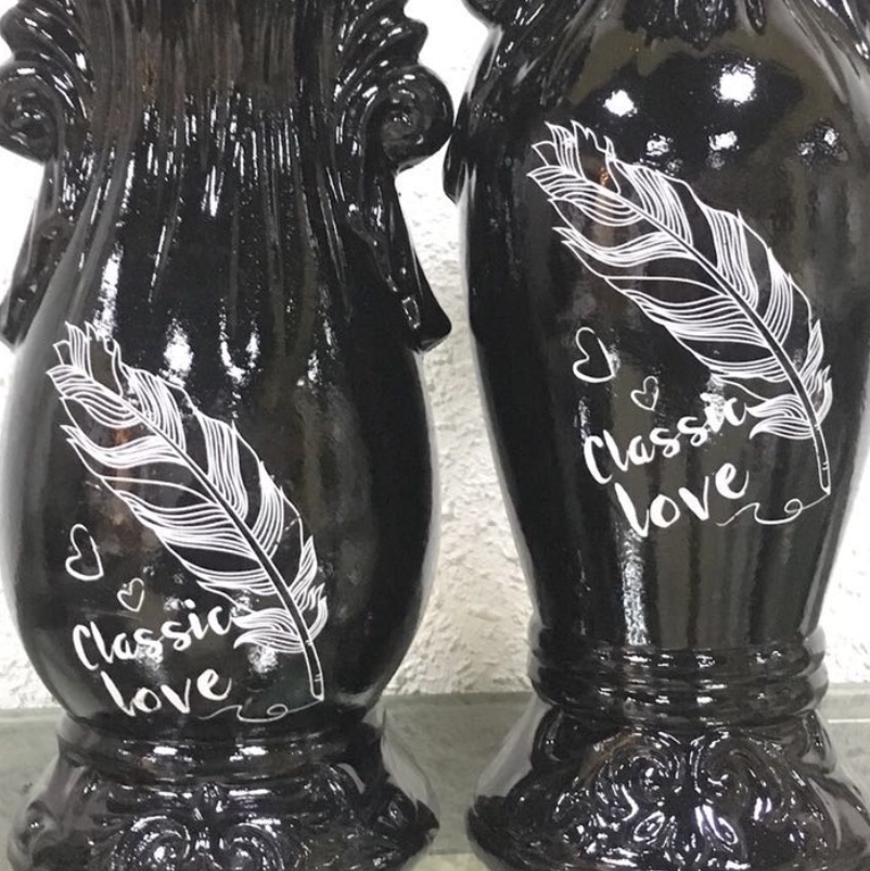 Yiwu high-quality goods Southeast Asia modern style hotel porch household TV cabinet wine cabinet ceramic vase 30 cm new black series mixed batch suitable for dry flower dry branch simulation flower wedding gift handicraft articles details Picture