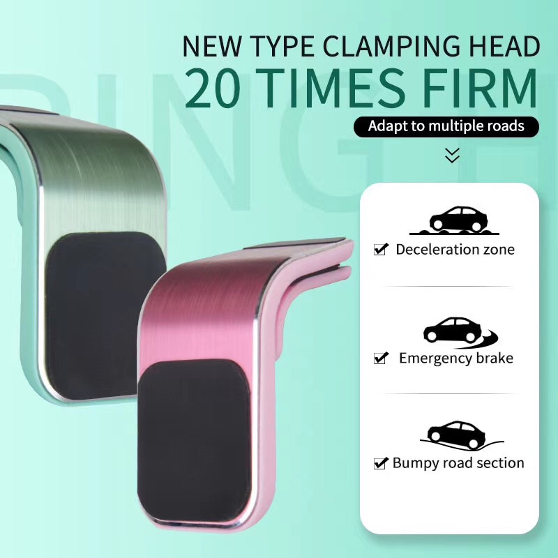 磁力出风口手机支架 强磁力 新款车载手机支架 工厂直销白底实物图