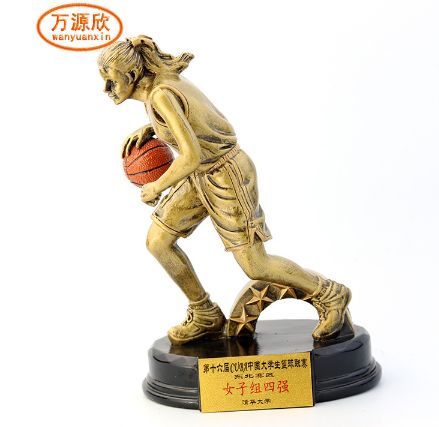 Customized metal trophies, resin trophies, basketball game awarding prizes, sports event souvenirs HX2273 Specification drawing