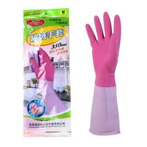 经典爆款双色喷绒乳胶防水防滑手套 耐磨耐用清洁防护橡胶家务手套