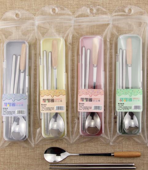 【 Portable tableware box 】 Wholesale custom quality chopsticks spoon two-piece environmental protection meal set details Picture