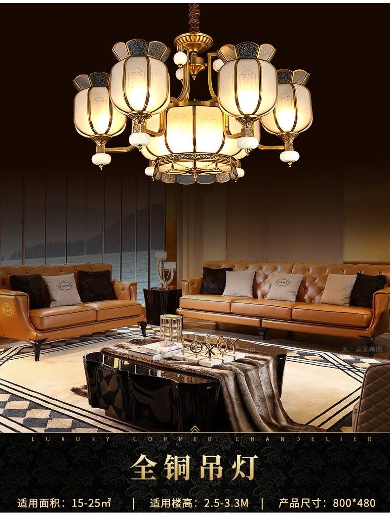 Ancient European-style all-copper chandelier for living room and bedroom decoration, European-style lamp series pic 1