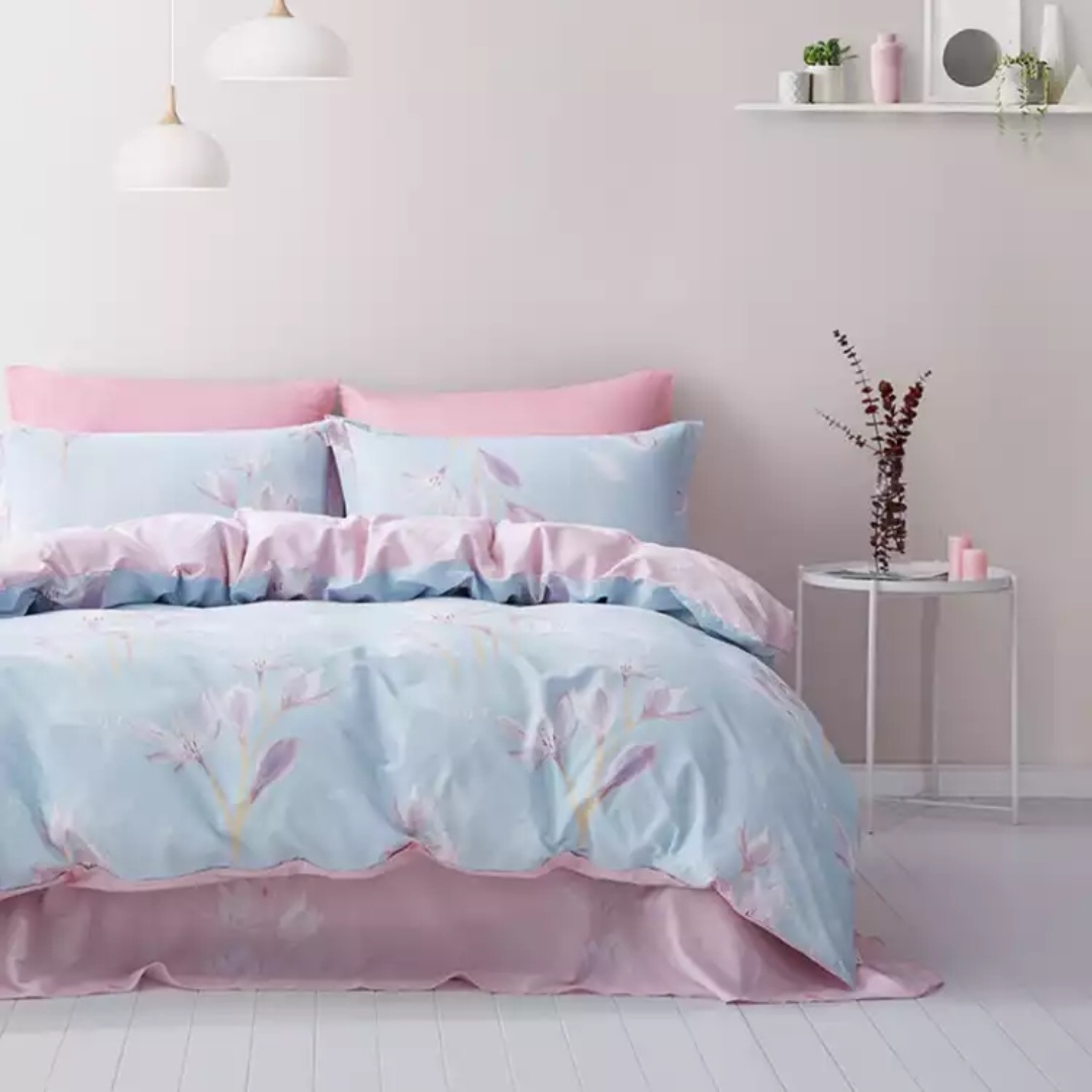 Kit Home Textile Pure Cotton Thickened Edge Four-Piece Green Cotton Supplies Bed Sheet And Quilt Set Smile A Green