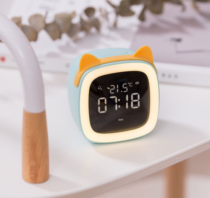 Cute Pet Tv Alarm Clock Multi-Functional Smart Alarm Clock Creative Smart Clock Silent Bedside Night Light Electronic Primary And Secondary School Music Alarm Watch undefined