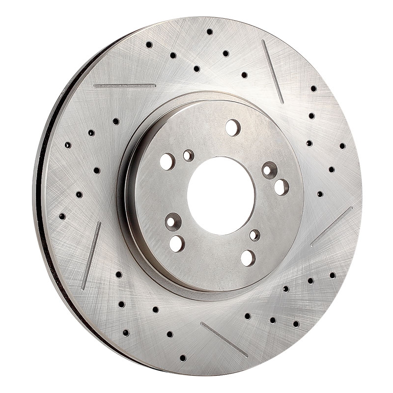 Drill holes and mark lines on the front and rear brake discs
