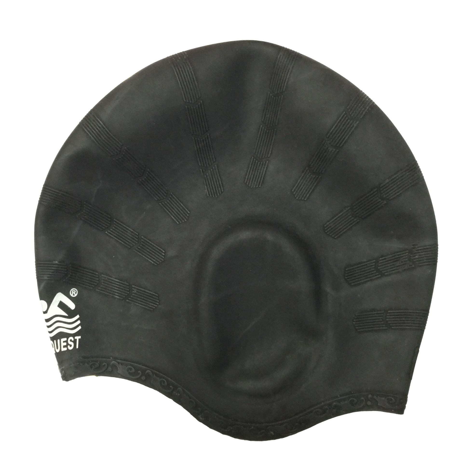 厂家直销搏路正品 硅胶护耳游泳帽 成人泳帽 SC06 护耳帽 黑色详情图1