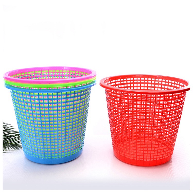 塑料垃圾桶 家用圆形创意无盖纸篓 厕所卧室镂空收纳篮详情图7