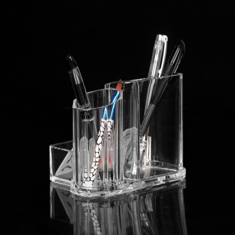 Business card box, dressing table storage box, desktop transparent pen holder, cotton swab organization box, makeup eyebrow pencil, brush, comb holder detail image 2