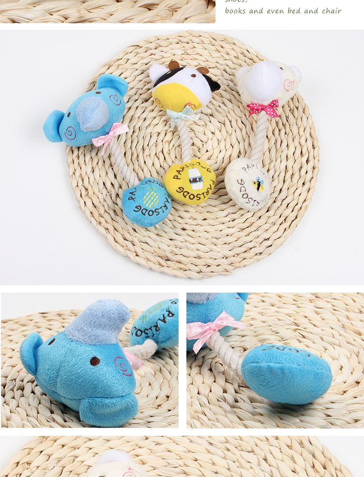Cartoon cute dog and cat toys that make sounds, grind teeth and strengthen teeth, pet toys details Picture