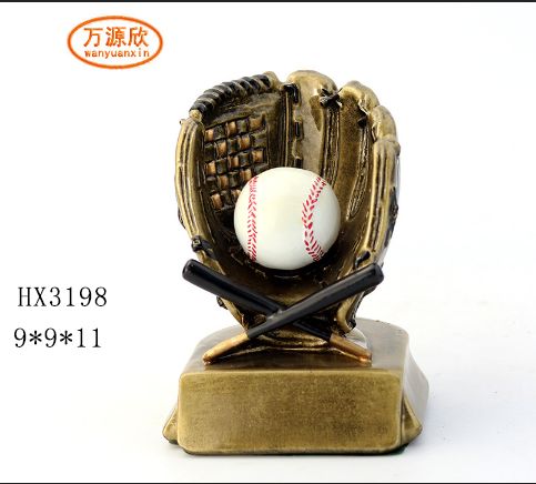 Wanyuanxin 2019 new style baseball trophy resin handicraft school awarding supplies support engraving full figure