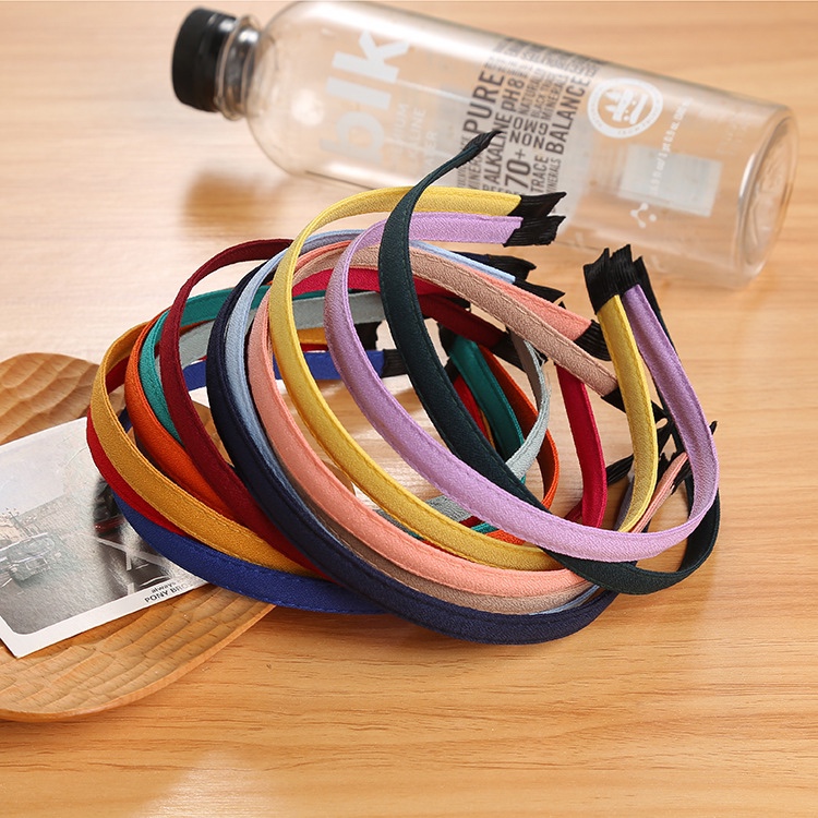 1cm Korean version popular DIY double-sided pressure strip, wire threading, fabric pressing, linen, iron hair band, children's headband accessories details Picture