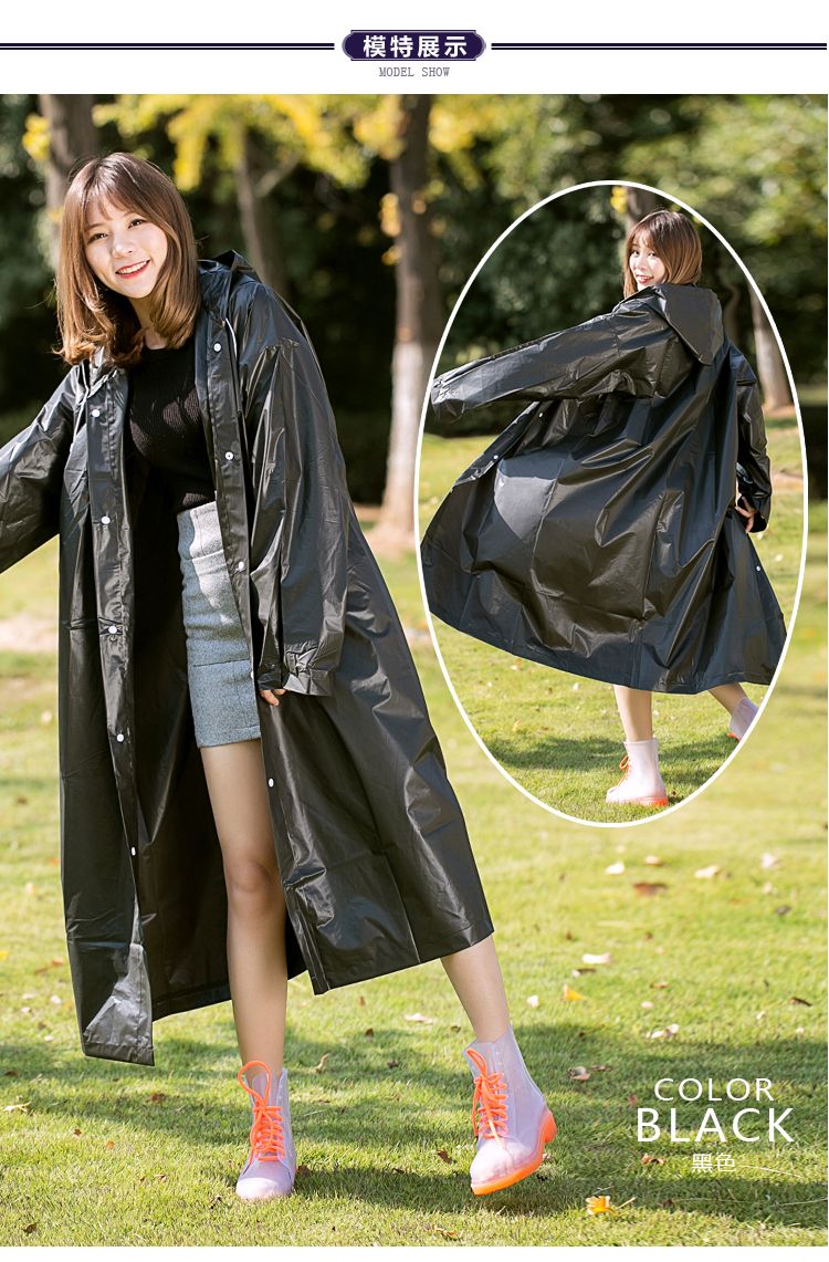 笠王徒步旅游防护雨衣纽扣雨披时尚成人男女加厚EVA雨衣厂家直销详情图5