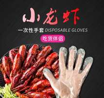 一次性PE薄膜小龙虾美容美发透明塑料厨房餐饮防油家务手套