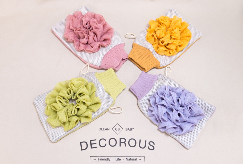 Jen Flower Bath Towel Bath Gloves Bath Artifact Macaron Color Bath Towel details Picture