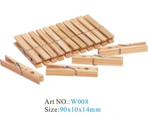 W008-24 PCS wooden clothes pin thumbnail