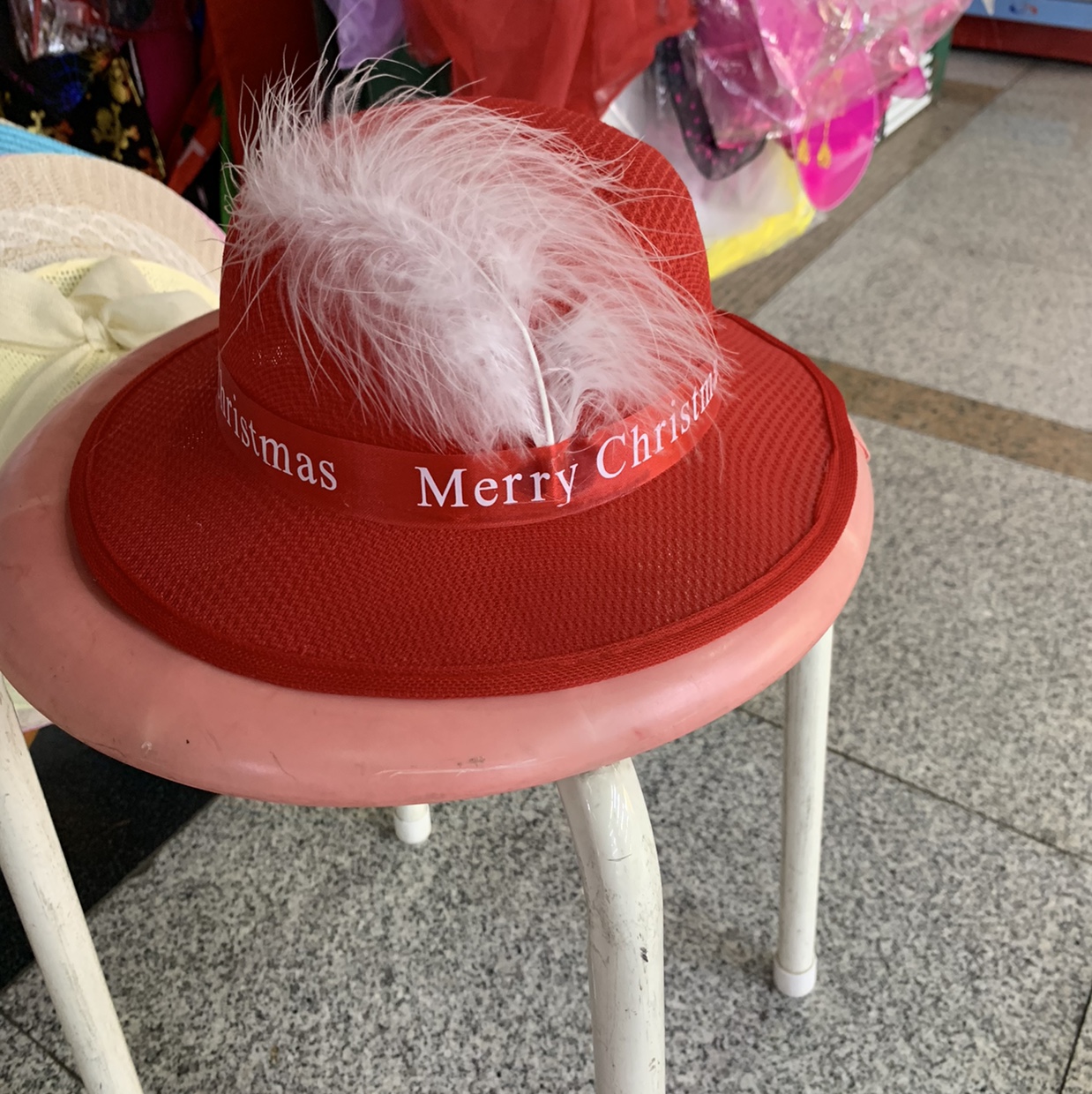 A small woolen Christmas hat