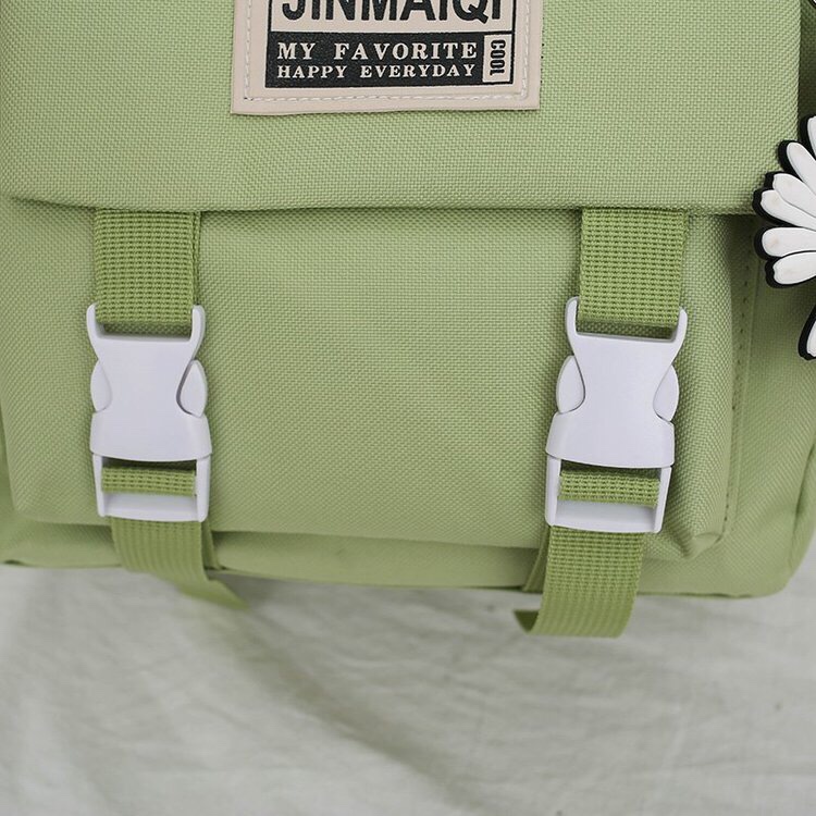 韩版ins休闲双肩包大容量学生包四件套背包详情图7