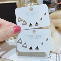 S925 silver needle triangular geometric earring