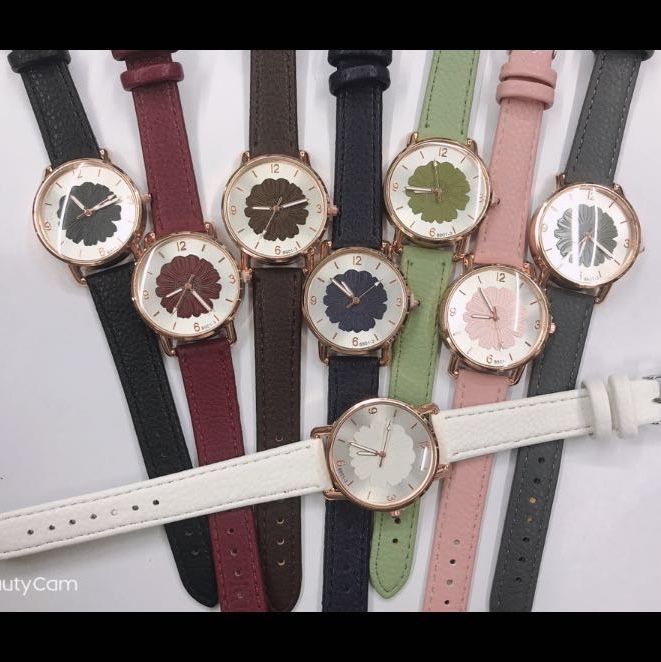 经典热销多色高档人造皮革进口机芯玻璃手表