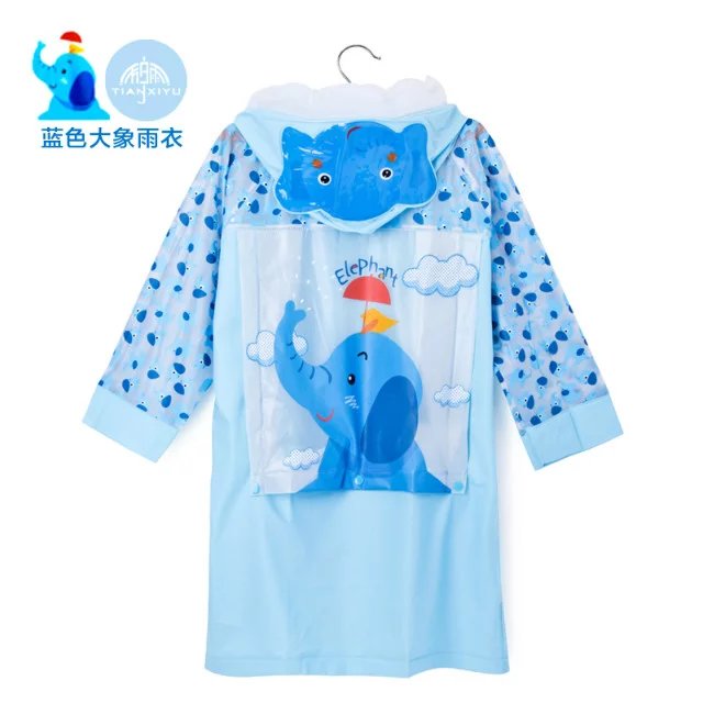 Yiwu factory direct cartoon children's raincoat with a school bag line waterproof raincoat thumbnail