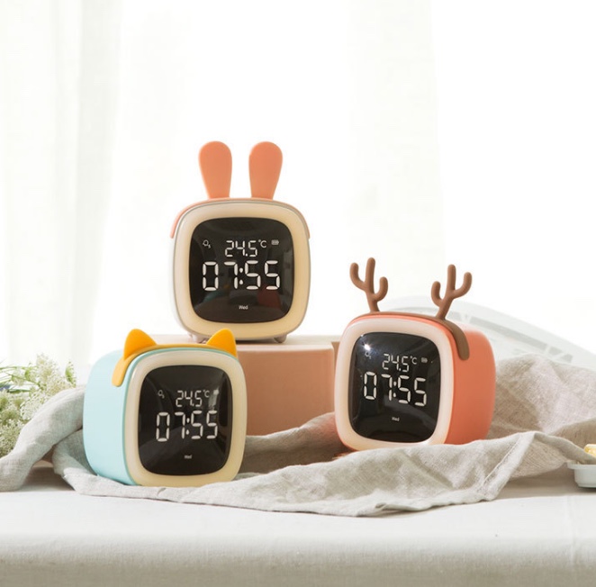 Cute Pet Tv Alarm Clock Multi-Functional Smart Alarm Clock Creative Smart Clock Silent Bedside Night Light Electronic Primary And Secondary School Music Alarm Watch undefined