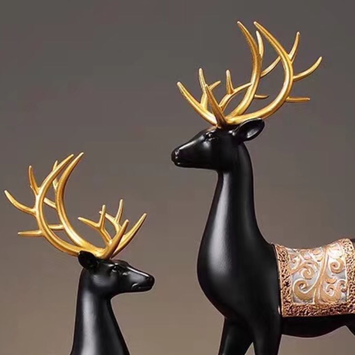 Yiwu Selection new Chinese style porch household TV cabinet living room wine cabinet decorative style bedroom study Double deer gifts details Picture