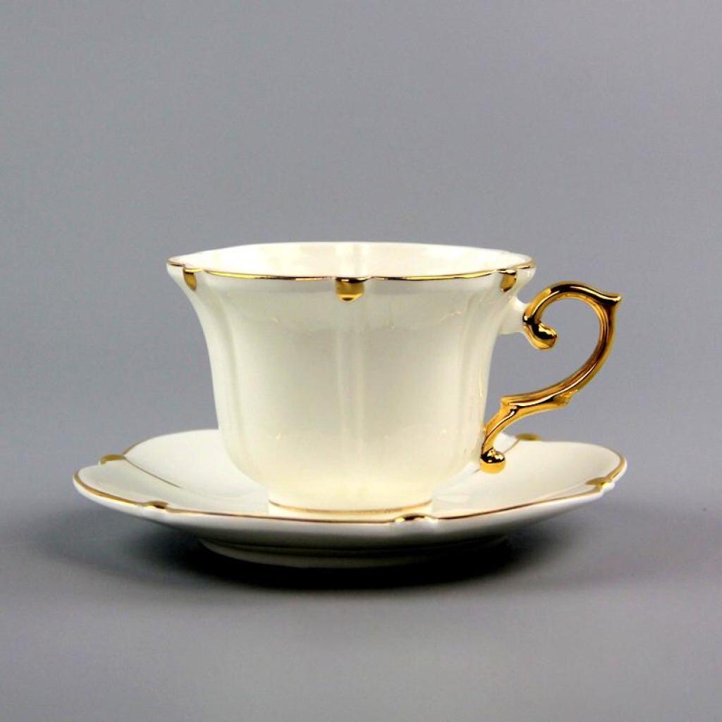 欧式金珠骨瓷咖啡杯碟下午茶花茶陶瓷杯礼品礼盒套装
