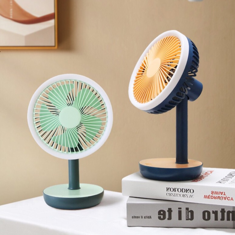 6-inch contrasting color ribbon desk lamp fan multi-functional small fan