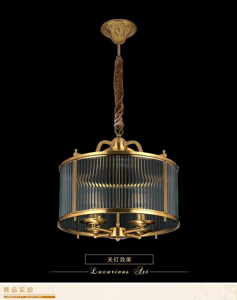 Ancient European-style all-copper dining chandelier, all-copper European and American decorative chandelier, European-style lamp series