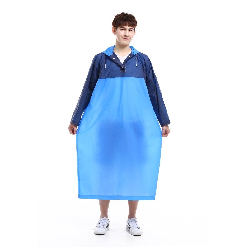 Yiwu factory direct EVA non-disposable fashion matching color into a large size raincoat ponto thumbnail