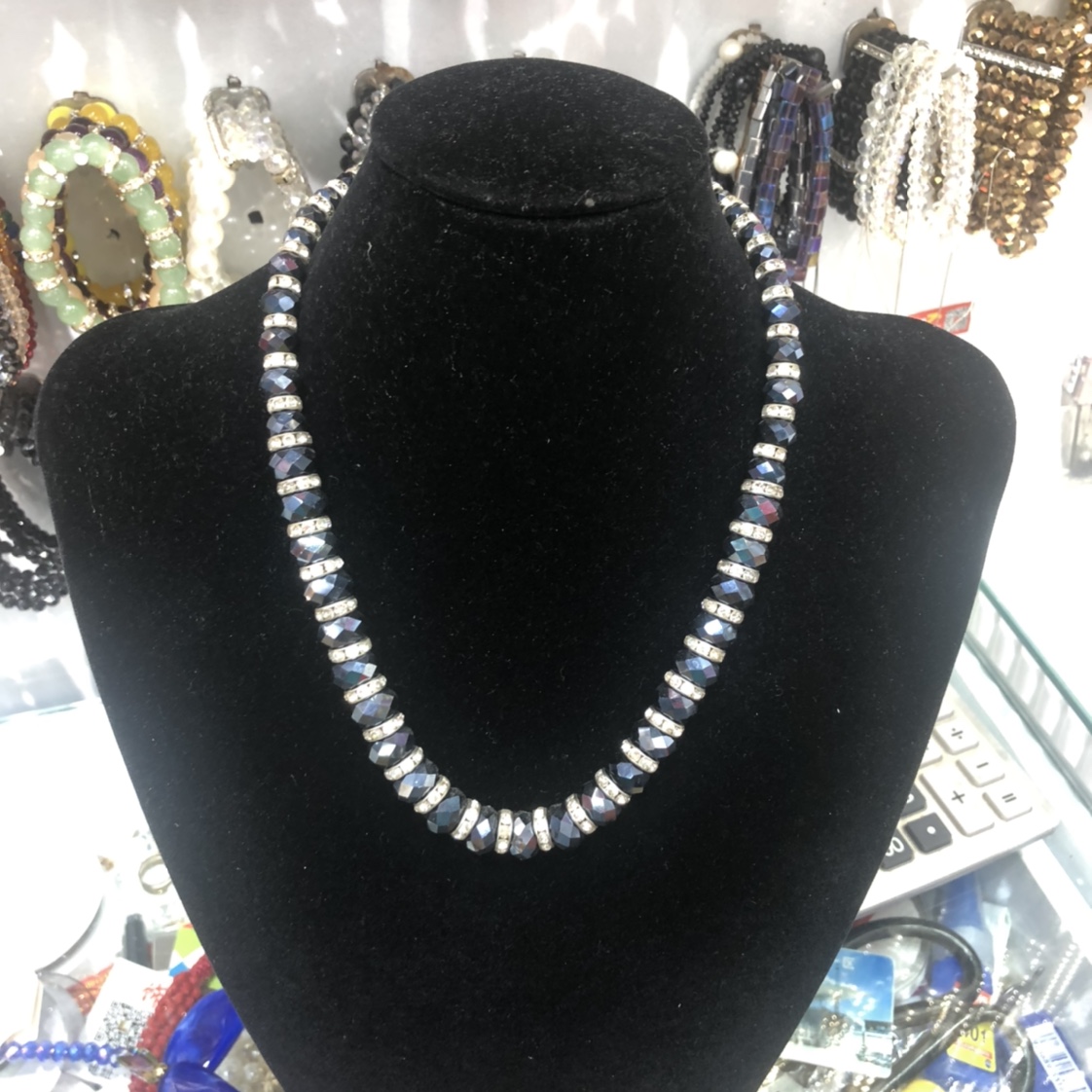 Crystal clip necklace thumbnail