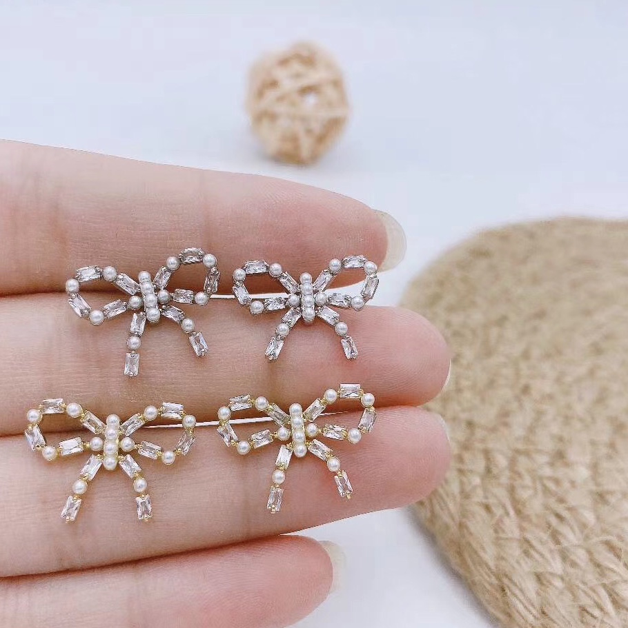 Anything goes with a little girl's bow stud