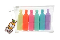 Korean version of stationery creative DIY6 color highlighters lovely miniature floating bottle highlighters students carry pens