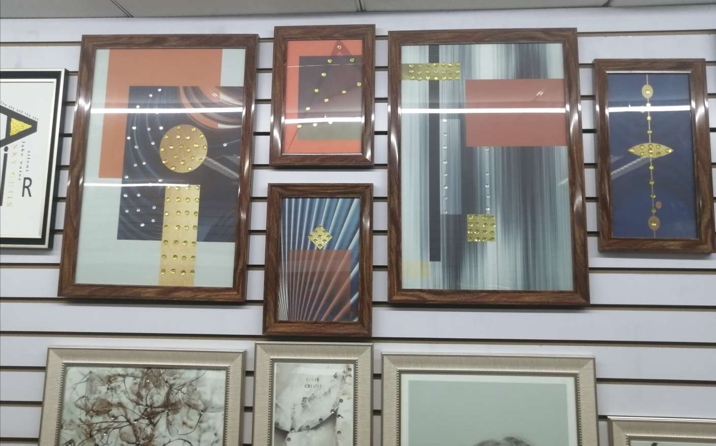 客厅沙发背景墙装饰画多幅组合 北欧风装饰画仿橡木框PS框装饰画详情1