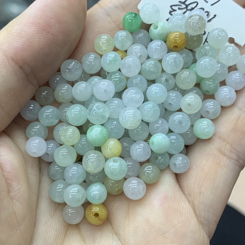Natural jadeite 6mm colored beads Specification image