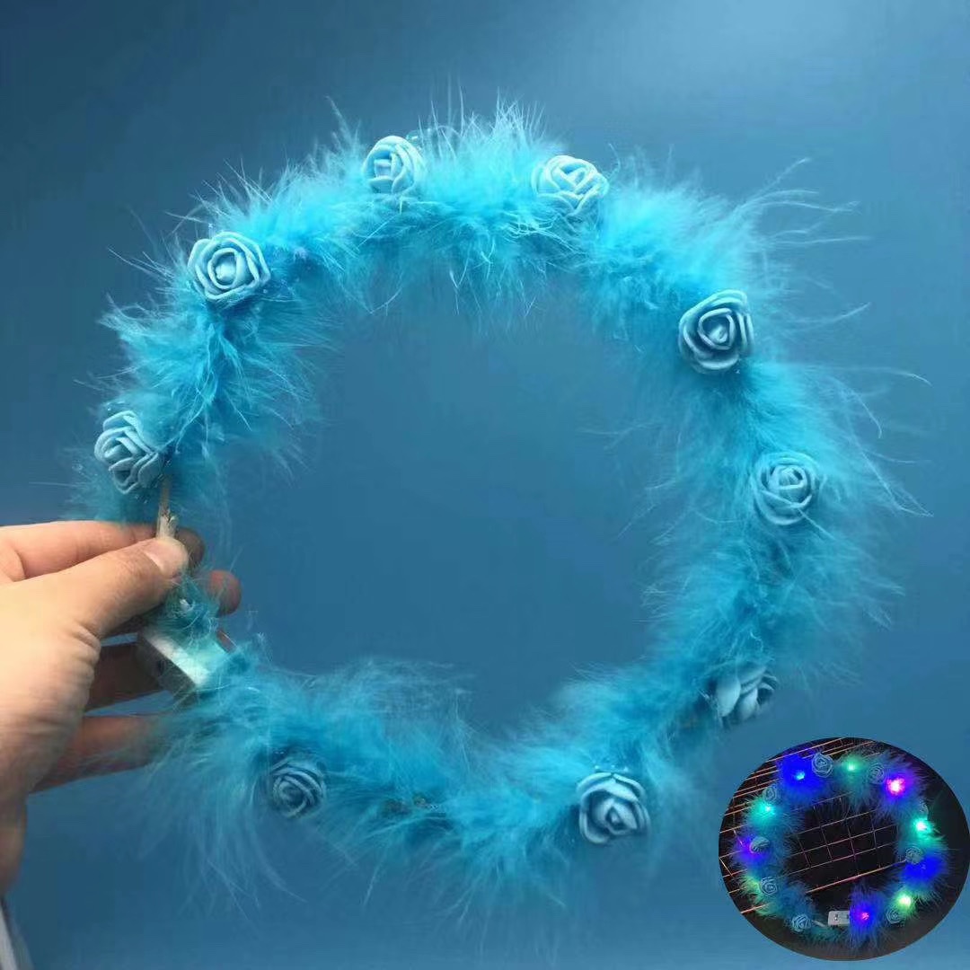 加纱玫瑰羽毛花环