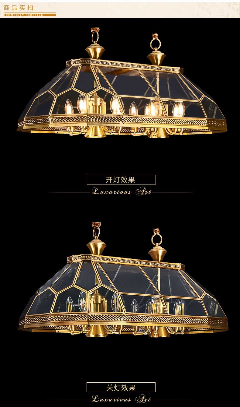 Ancient European-style all-copper chandelier, luxurious ceiling-mounted fixed chandelier, European-style lamp series detail image 2