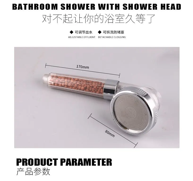 Factory direct sales of large-sized negative ion shower heads with three adjustable Settings and multi-functional shower heads detail image 9