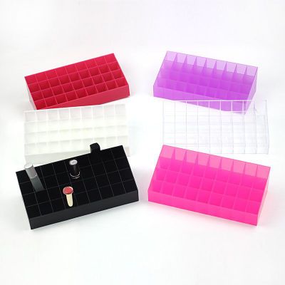 Transparent 36-compartment lipstick stand, makeup lip balm display rack, colored cosmetics desktop storage box