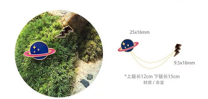 原宿可爱荷包蛋卡通宇宙可拆卸胸针衬衫领夹日系胸章情侣款[94]详情图9