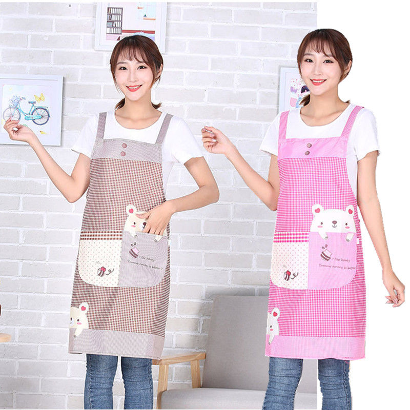 Overalls peach fur apron clean home waterproof oil release Korean version sling sling thumbnail