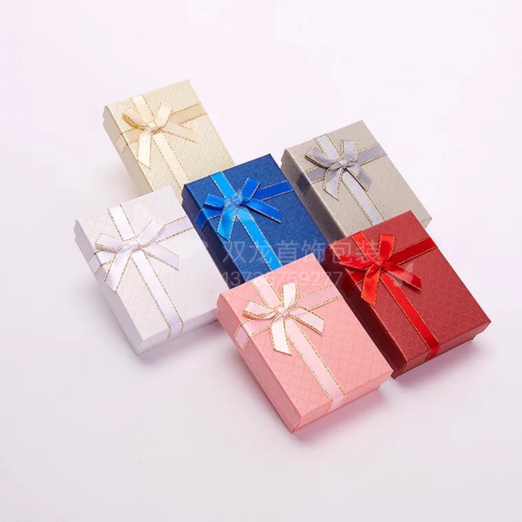 Gold onion film frosted paper special paper ribbon flower bow ring Earring couple ring box, couple necklace pendant box, bracelet box, ring watch jewelry box, jewelry box, display prop display stand details Picture