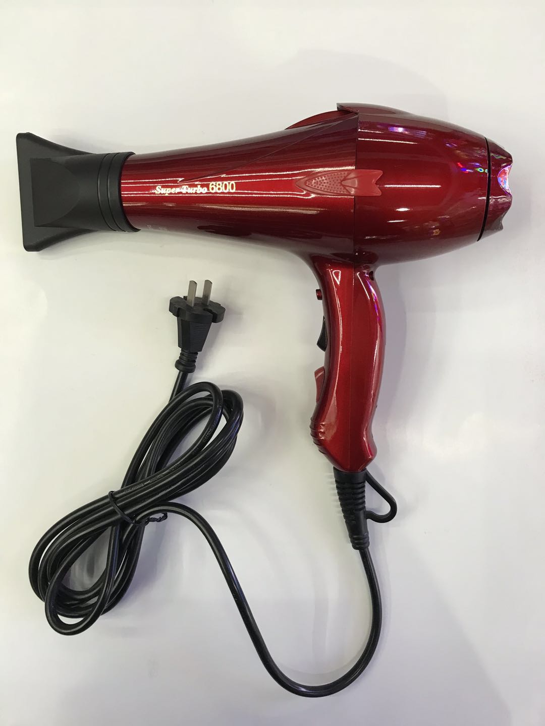 Festive red household professional high-power hair dryer detail image 3